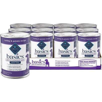 Blue Buffalo Basics Grain Free LID Turkey and Potato Recipe Adult Canned Dog Food 12.5-oz, case of 12