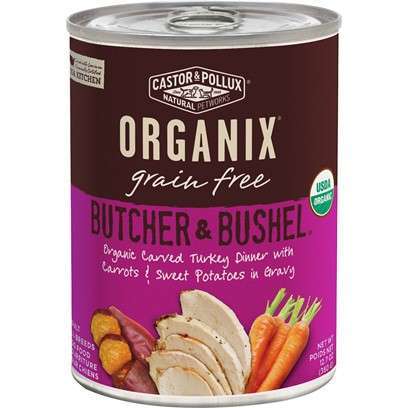 Castor and Pollux Organix Butcher and Bushel Organic Carved Turkey Dinner Canned Dog Food 12.7-oz, case of 12