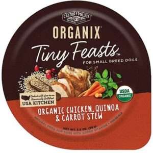 Castor and Pollux Organix Tiny Feasts Organic Chicken, Quinoa, and Carrot Stew Wet Dog Food 3.5-oz, case of 12