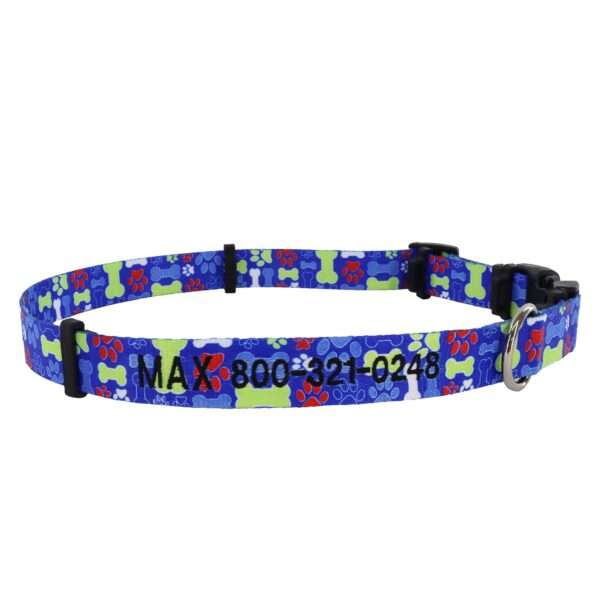 Coastal Pet Products Personalized Secure Away Adjustable Flea and Tick Collar Protector in Blue Bones, Size: 18"L x 1"W | PetSmart