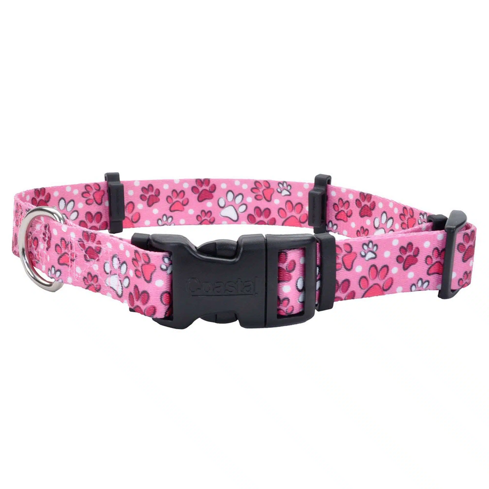 Coastal Pet Products Personalized Secure Away Adjustable Flea and Tick Collar Protector in Pink Paws, Size: 18"L x 1"W | PetSmart