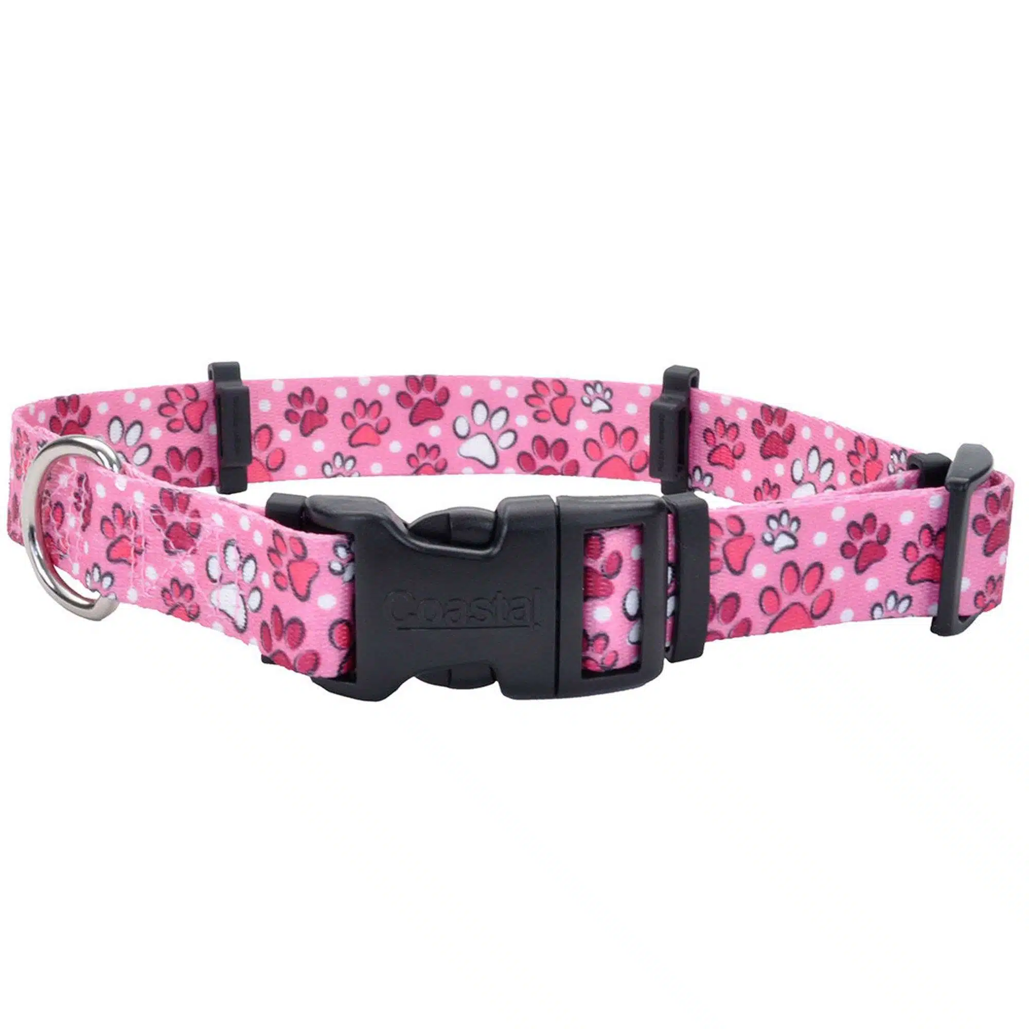 Coastal Pet Products Secure Away Adjustable Flea and Tick Collar Protector in Pink Paws, Size: 14"L x 1"W | PetSmart