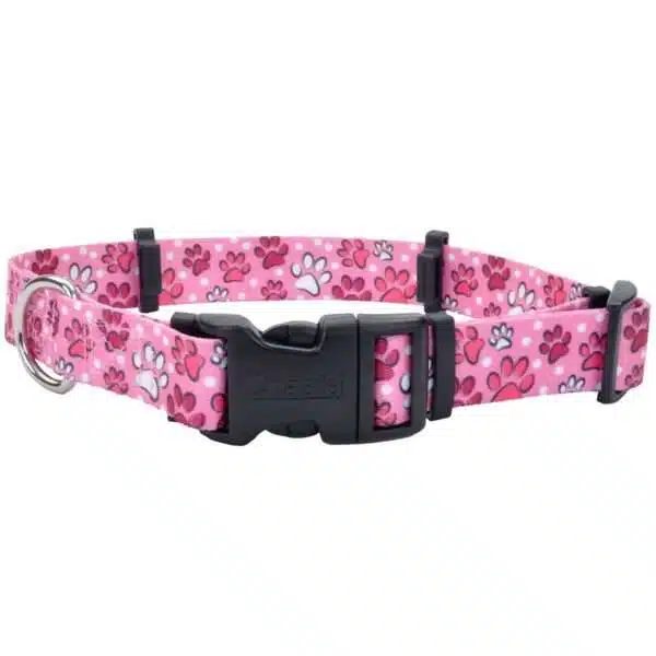 Coastal Pet Products Secure Away Adjustable Flea and Tick Collar Protector in Pink Paws, Size: 18"L x 1"W | PetSmart