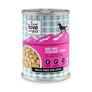 I And Love And You Grain Free Moo Moo Venison Stew Canned Dog Food 13-oz, case of 12
