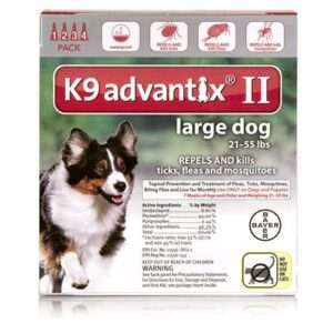 K9 Advantix II for Dogs Red, 21-55 lbs, 4 Month Supply
