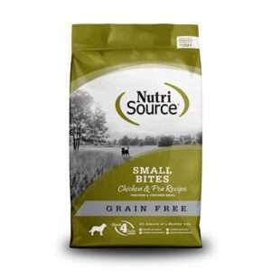 NutriSource Grain Free Small Breed Bites Chicken & Pea Recipe Dry Dog Food 5-lb