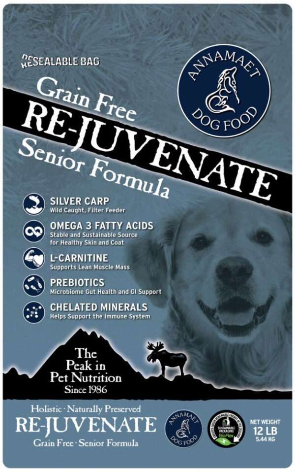Annamaet Re-Juvenate Grain Free Senior Recipe Dry Dog Food - 12 lb Bag