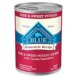 Blue Buffalo Homestyle Recipe Fish and Sweet Potato Dinner with Garden Vegetables Canned Dog Food 12.5-oz, case of 12