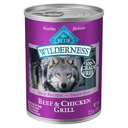 Blue Buffalo Wilderness Grain Free Beef and Chicken Canned Dog Food 12.5-oz, case of 12