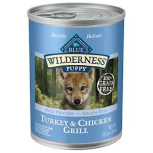 Blue Buffalo Wilderness Turkey and Chicken Grill Puppy Canned Dog Food 12.5-oz, case of 12