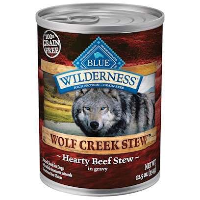 Blue Buffalo Wilderness Wolf Creek Stew Hearty Beef Stew Canned Dog Food 12.5-oz, case of 12