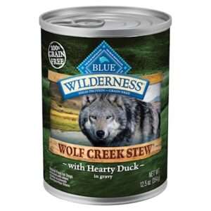 Blue Buffalo Wilderness Wolf Creek Stew Hearty Duck Stew Canned Dog Food 12.5-oz, case of 12