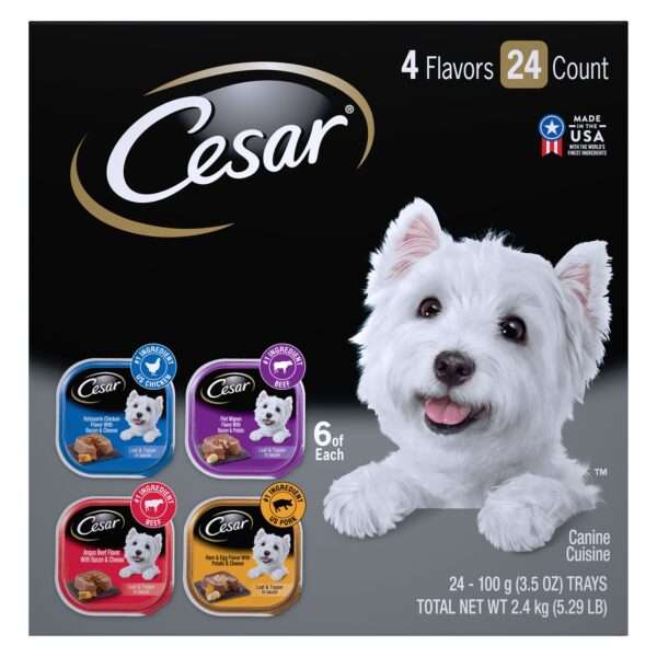Cesar Classics Adult Wet Dog Food - Loaf and Topper, 24 Count | PetSmart Size: 3.5 oz Red