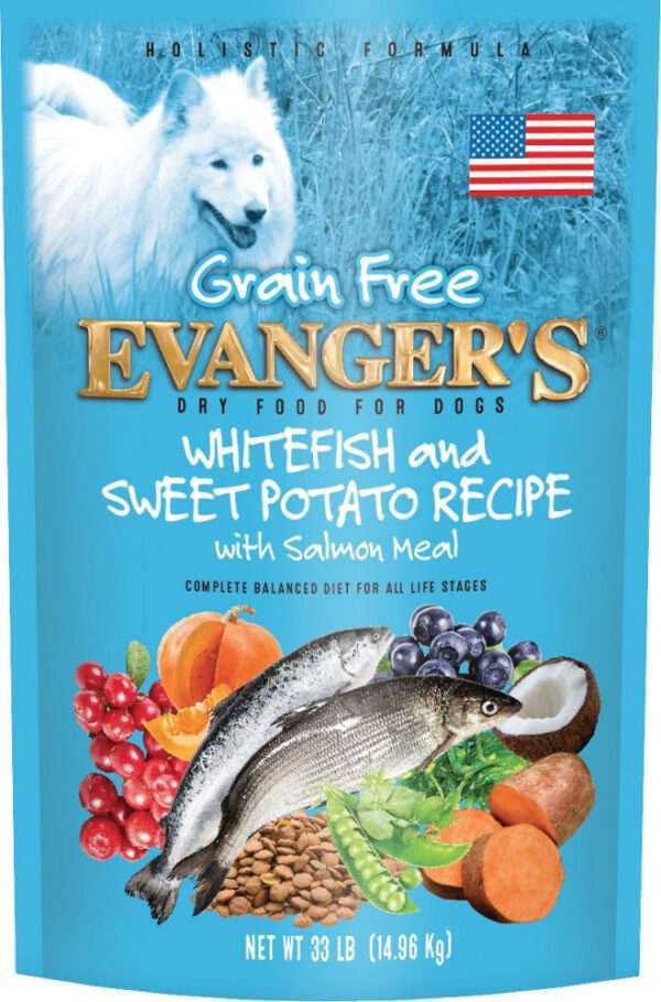Evangers Grain Free Super Premium Whitefish & Sweet Potato Dry Dog Food - 33 lb Bag