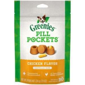 Greenies Pill Pockets Canine Chicken Flavor Dog Treats - For capsules: 15.8 oz, 60 count