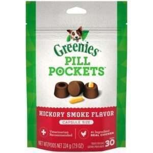 Greenies Pill Pockets Canine Hickory Smoke Flavor Dog Treats - For capsules: 15.8 oz, 60-pack