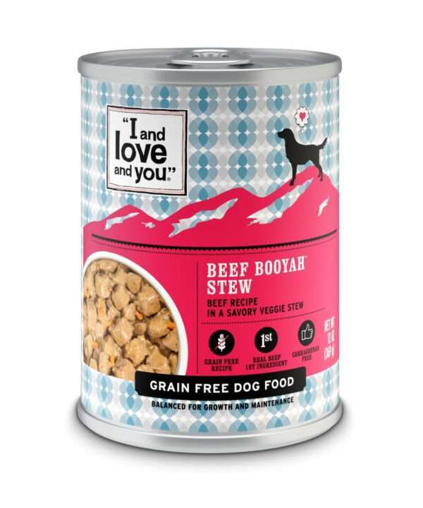 I & Love & You Grain Free Beef Booyah Stew Canned Dog Food - 13 oz, case of 12