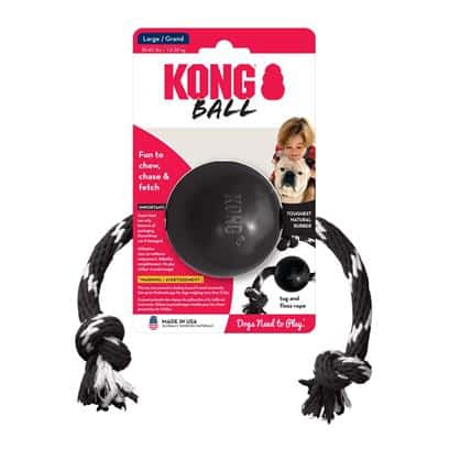 Kong Extreme Ball with Rope Dog Toy Large