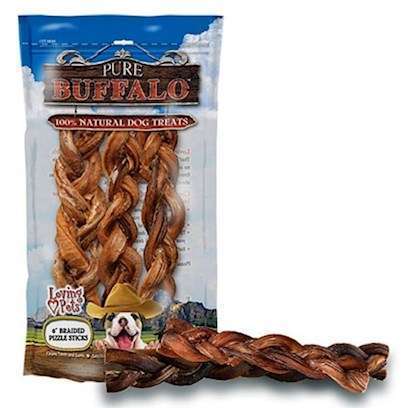 Loving Pets 6' Braided Buffalo Bully Sticks 6' Braided Bully Sticks - 3 Pack