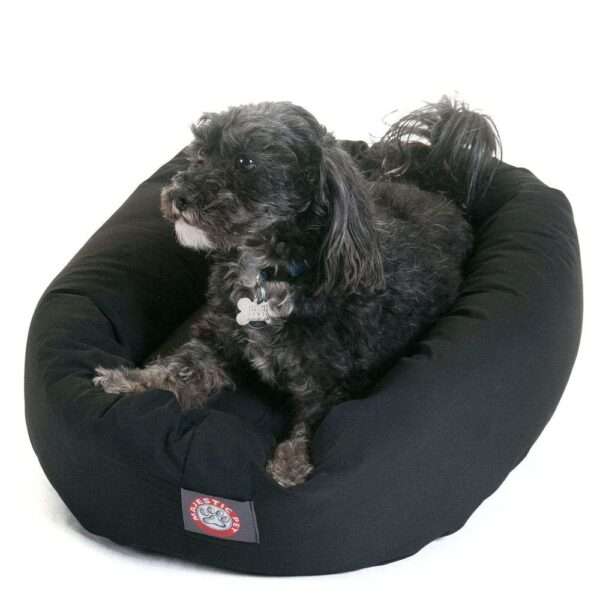 Majestic Pet Bagel Dog Bed in Black, Size: 24"L x 19"W x 7"H | Polyester | PetSmart