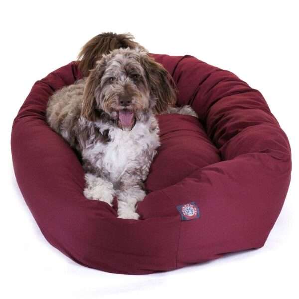 Majestic Pet Bagel Dog Bed in Burgundy, Size: 52"L x 35"W x 11"H | PetSmart