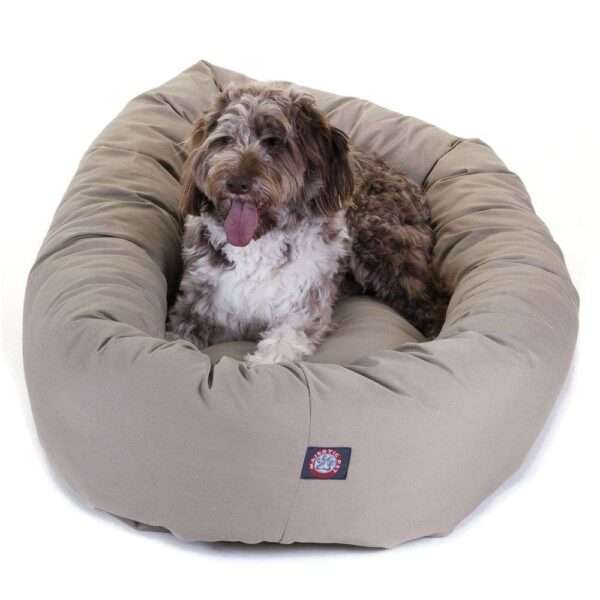 Majestic Pet Bagel Dog Bed in Khaki, Size: 52"L x 35"W x 11"H | PetSmart