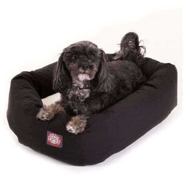 Majestic Pet Products Bagel Dog Bed in Black, Size: 24"L x 19"W x 7"H | Polyester | PetSmart
