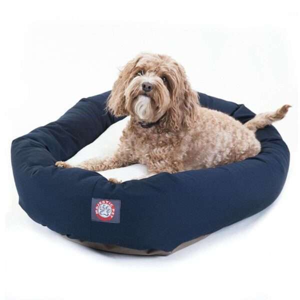 Majestic Pet Products Bagel Dog Bed in Blue, Size: 32"L x 23"W x 7"H | Polyester | PetSmart