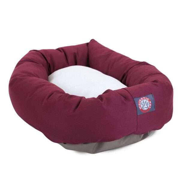 Majestic Pet Products Bagel Dog Bed in Burgundy, Size: 40"L x 29"W x 9"H | Polyester | PetSmart