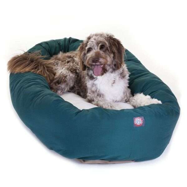 Majestic Pet Products Bagel Dog Bed in Dark Green, Size: 52"L x 35"W x 11"H | Polyester | PetSmart