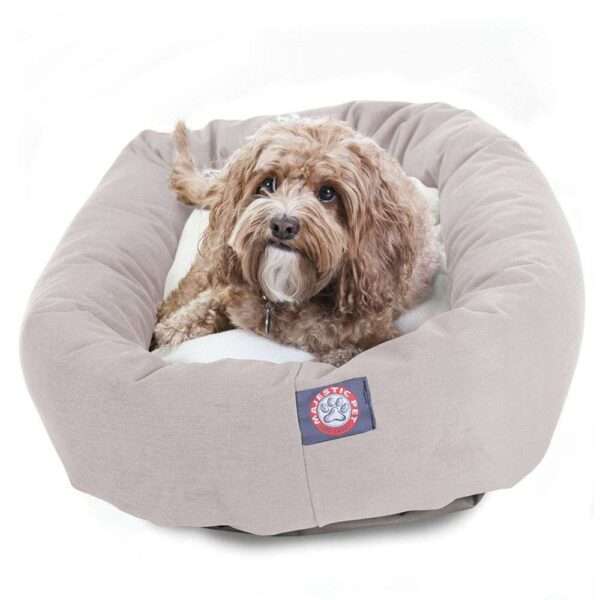 Majestic Pet Products Bagel Dog Bed in Khaki, Size: 32"L x 23"W x 7"H | Polyester | PetSmart