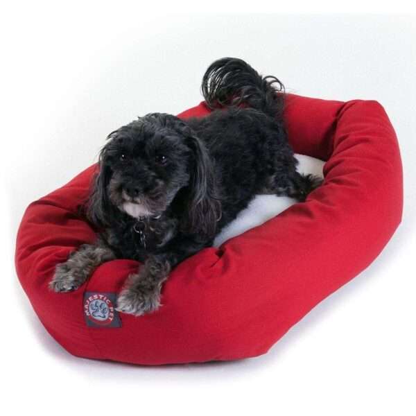 Majestic Pet Products Bagel Dog Bed in Red, Size: 24"L x 19"W x 7"H | Polyester | PetSmart