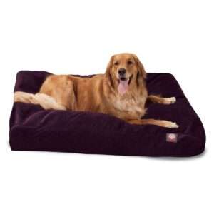 Majestic Pet Villa Collection Rectangle Dog Bed in Aubergine, Size: 50"L x 42"W x 5"H | Polyester | PetSmart
