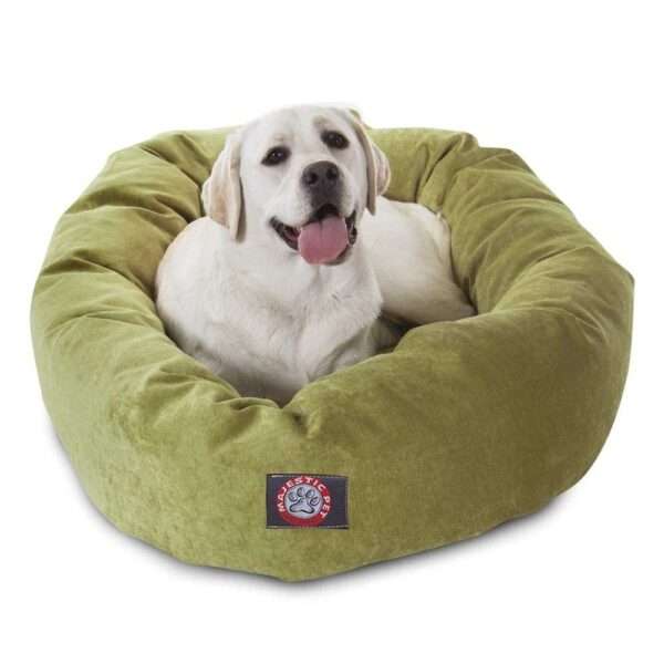 Majestic Pet Villa Micro-Velvet Bagel Dog Bed in Apple, Size: 40"L x 29"W x 9"H | Polyester | PetSmart