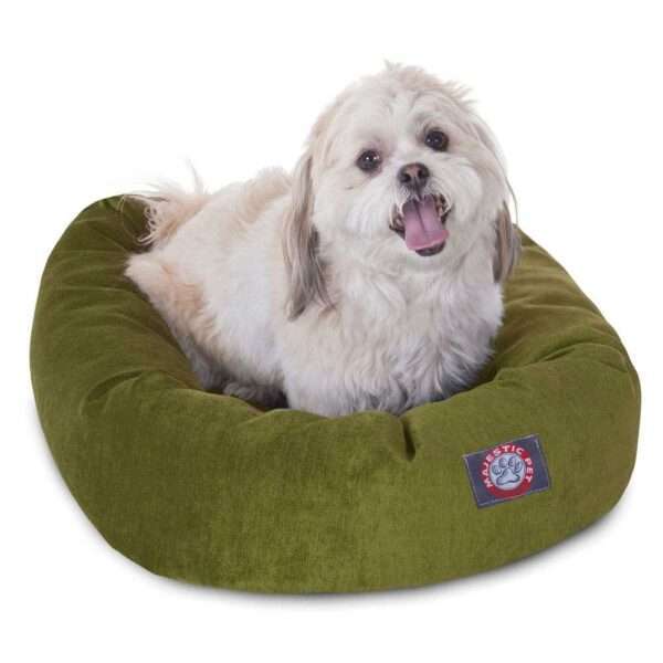 Majestic Pet Villa Micro-Velvet Bagel Dog Bed in Fern, Size: 24"L x 19"W x 7"H | Polyester | PetSmart