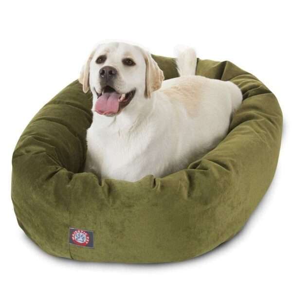 Majestic Pet Villa Micro-Velvet Bagel Dog Bed in Fern, Size: 40"L x 29"W x 9"H | Polyester | PetSmart