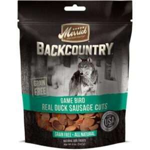 Merrick Backcountry Game Bird Grain Free Real Duck Sausage Cuts Dog Treats 5-oz