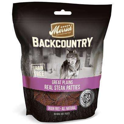 Merrick Backcountry Great Plains Grain Free Real Steak Patties Dog Treats 4-oz