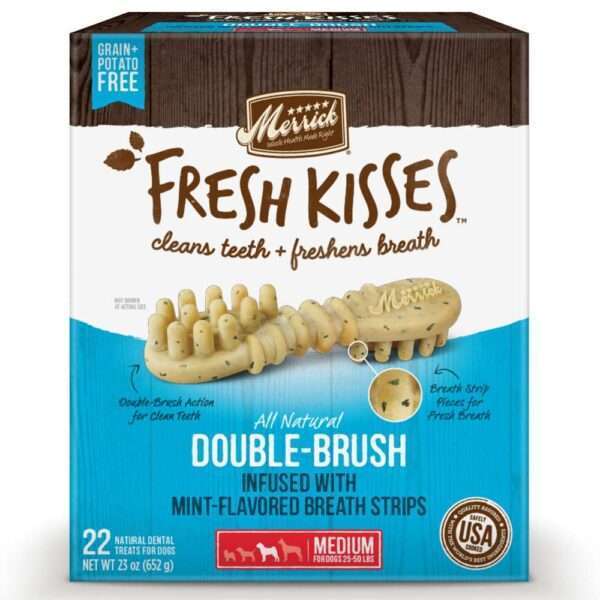 Merrick Fresh Kisses Grain Free Mint Breath Strips Medium Dental Dog Treats - 6 oz, 6 count