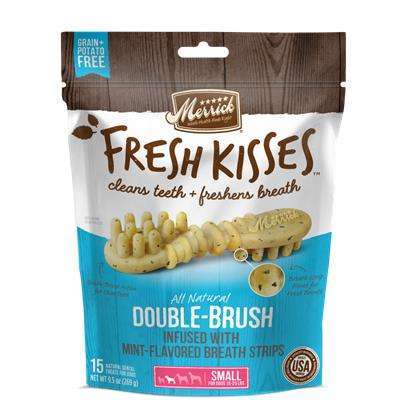 Merrick Fresh Kisses Grain Free Mint Breath Strips Small Dental Dog Treats 5.5-oz, 9 count