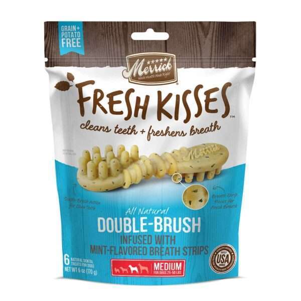 Merrick Fresh Kisses Mint Strips Medium Dog Treats | 10 oz