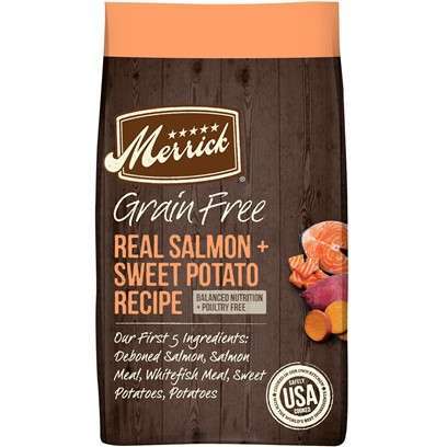 Merrick Grain Free Real Salmon and Sweet Potato Recipe Dry Dog Food 10-lb