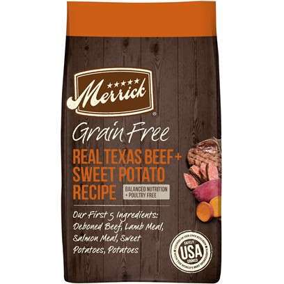 Merrick Grain Free Real Texas Beef and Sweet Potato Dry Dog Food 4-lb