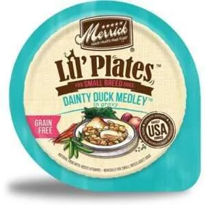 Merrick Lil' Plates Adult Small Breed Grain Free Dainty Duck Medley Canned Dog Food 3.5-oz, case of 12