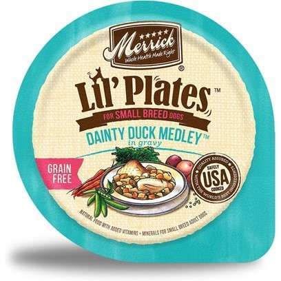 Merrick Lil' Plates Adult Small Breed Grain Free Dainty Duck Medley Canned Dog Food 3.5-oz, case of 12