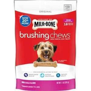 Milk-Bone Original Daily Dental Brushing Chews Mini Dog Treats 18.9-oz, 48-pack
