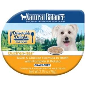 Natural Balance Delectable Delights Duckenitas Grain Free Duck and Chicken Formula in Broth with Pumpkin and Potato Wet Dog Food 2.75-oz, case of 24