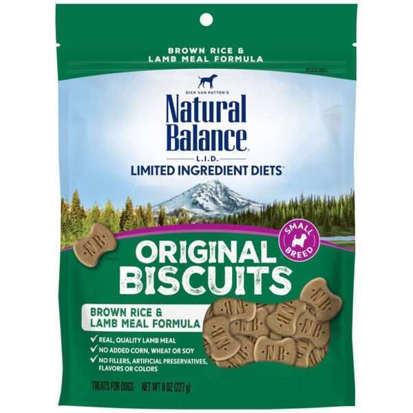 Natural Balance L.I.T. Limited Ingredient Small Breed Brown Rice & Lamb Meal Formula Dog Treats | 8 oz
