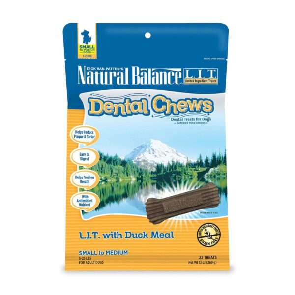Natural Balance L.I.T. With Duck Meal Dental Chew Small Breed Dog Treats | 13 oz