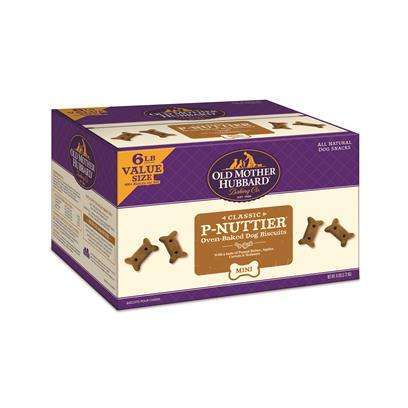 Old Mother Hubbard Classic P-Nuttier Biscuits Baked Dog Treats Mini, 6 Pound Box